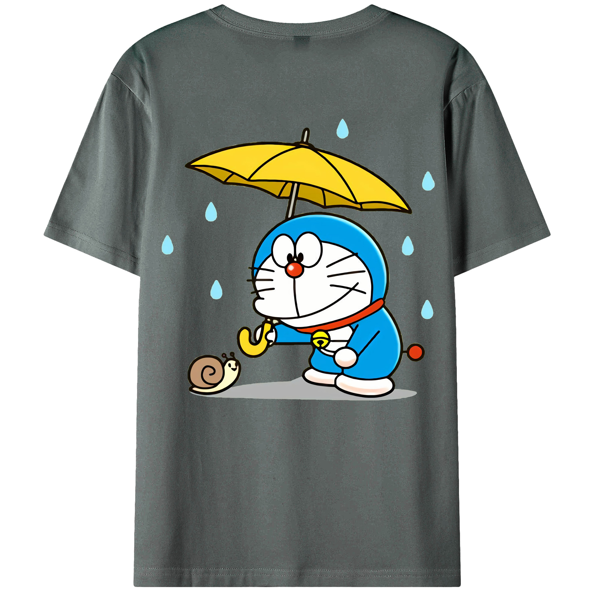 （画像用） ドラえもん Doraemon 綿100％ メンズ半袖Tシャツ（バックプリント） 通気性